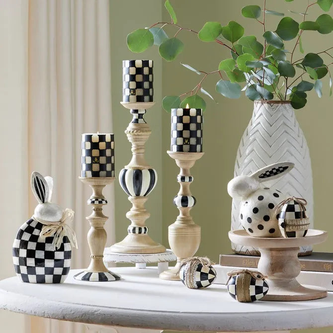 Courtly Pillar Candle Holders, Set of 3