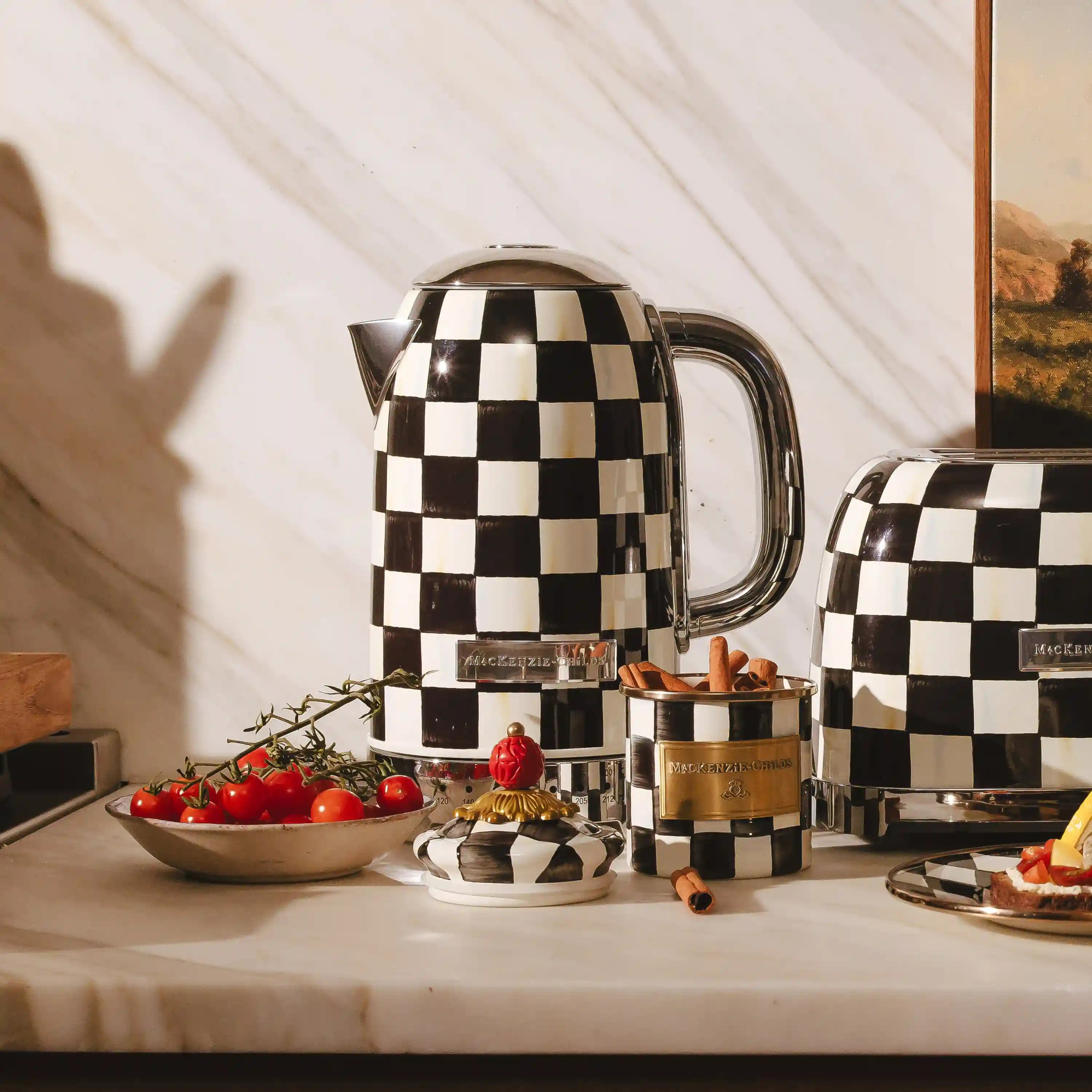 Mocha Check Electric Kettle