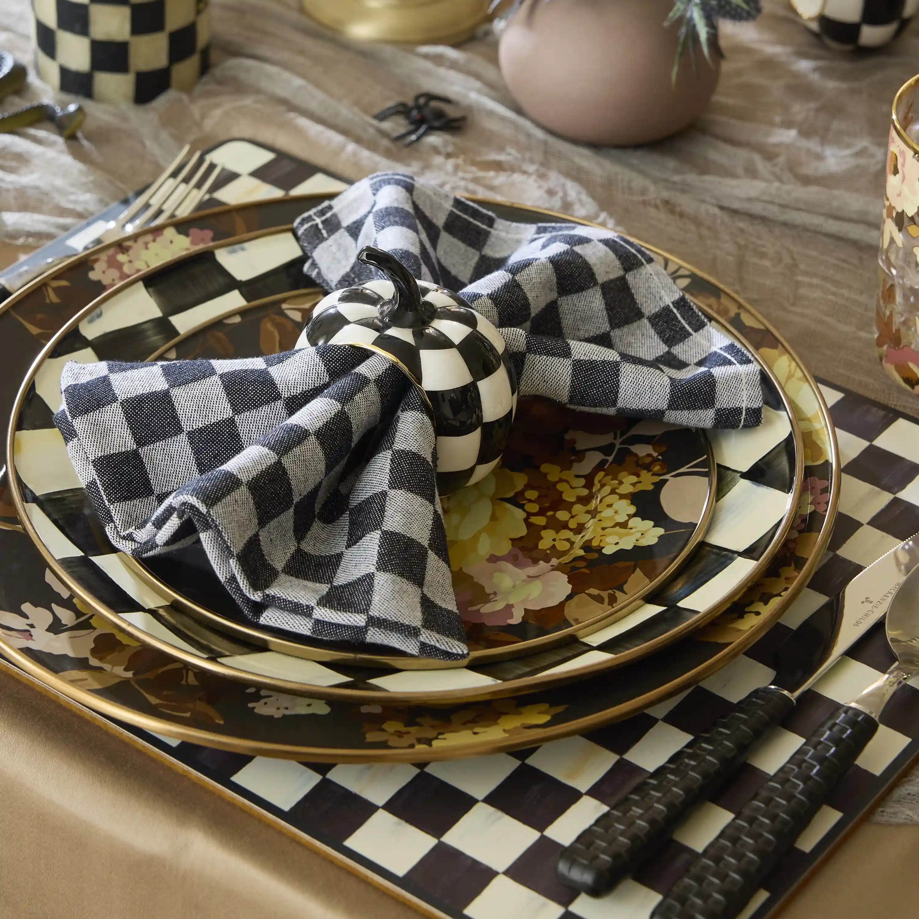 Sterling Check Cork Back Placemats, Set of 4
