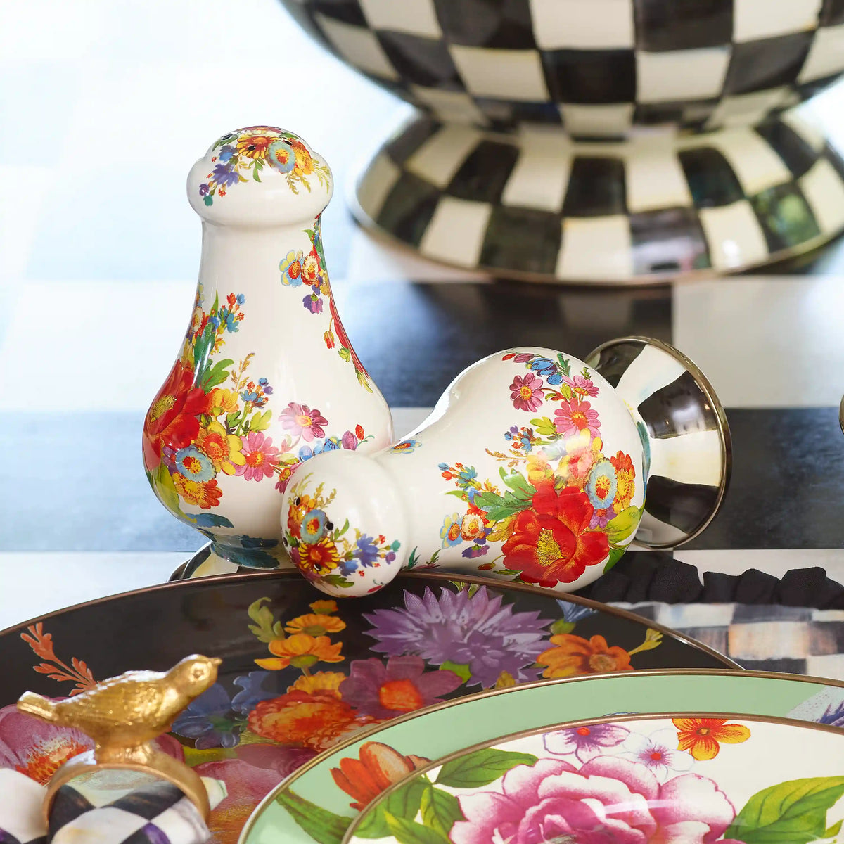 Royal Check Large Salt & Pepper Shakers