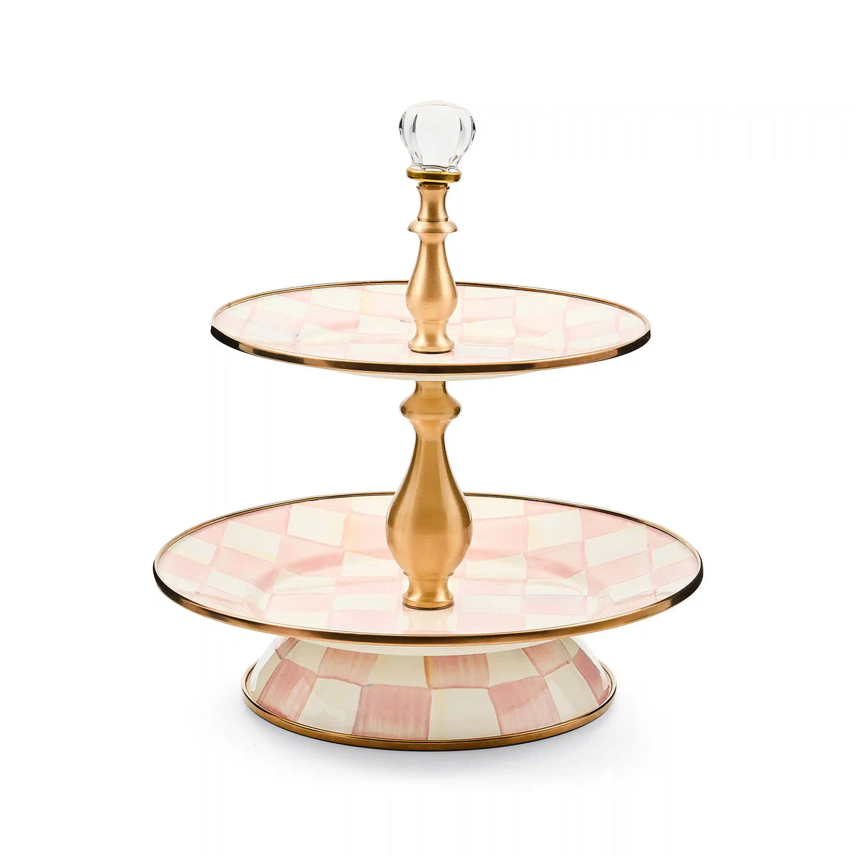 Mocha Check Three Tier Sweet Stand