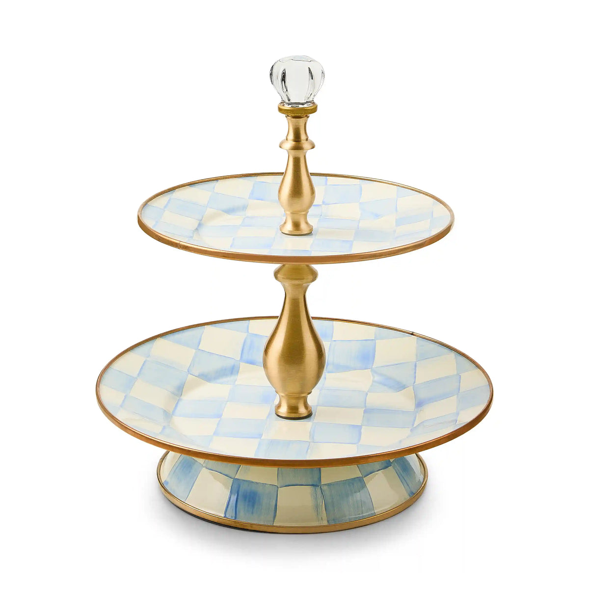 Mocha Check Three Tier Sweet Stand
