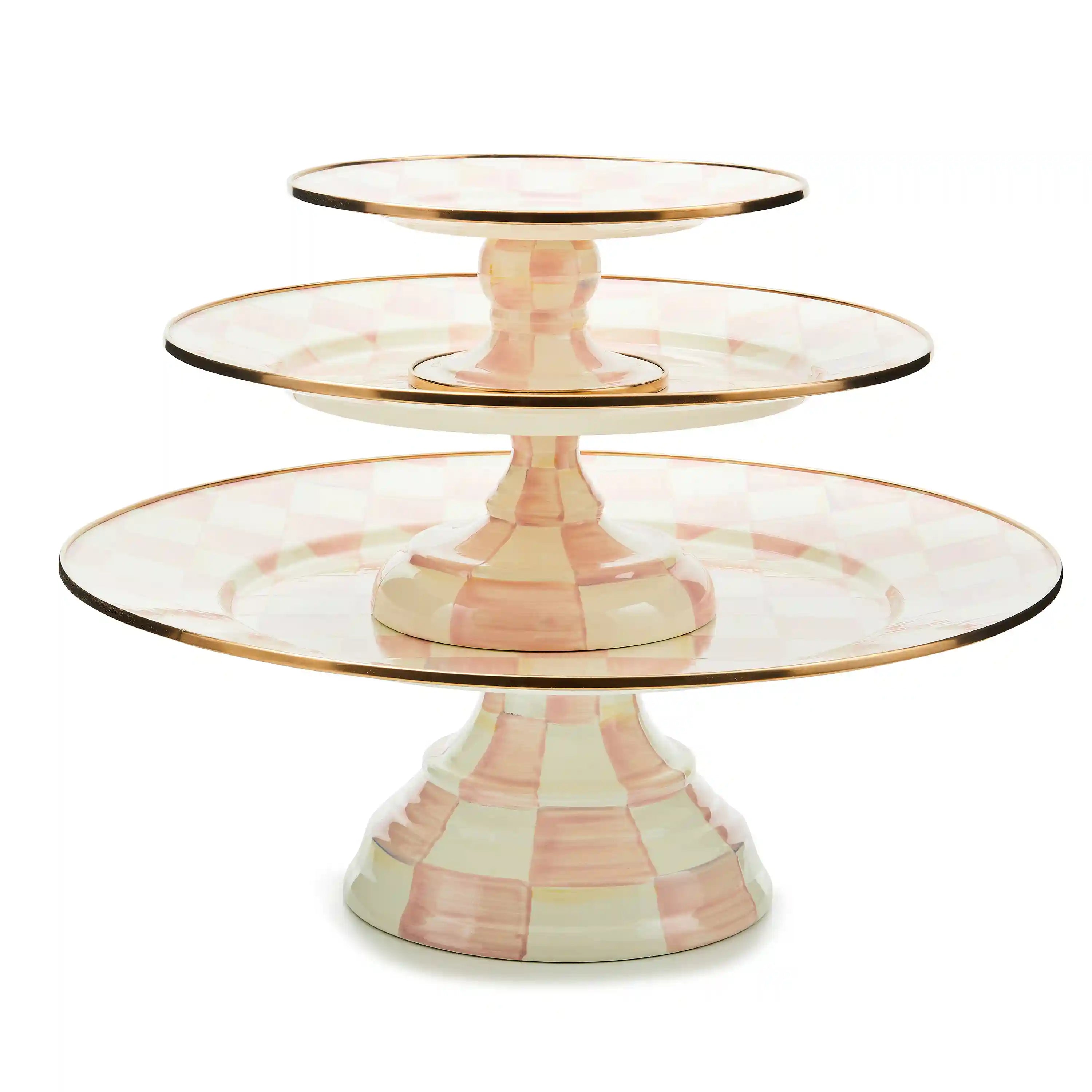 Rosy Check Mini Pedestal Platter