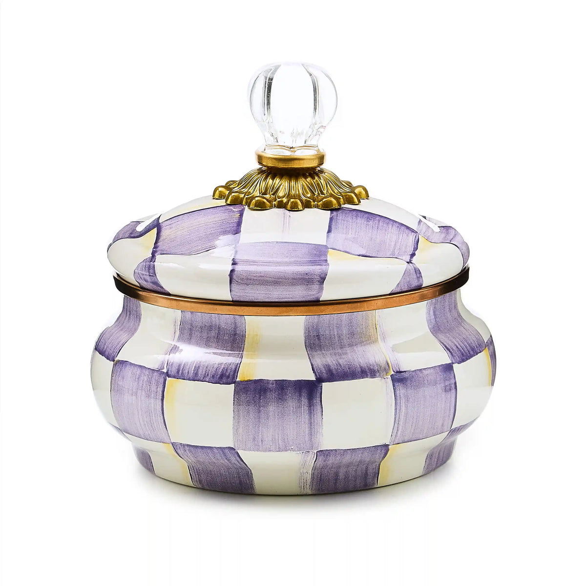Emerald Check Squashed Pot