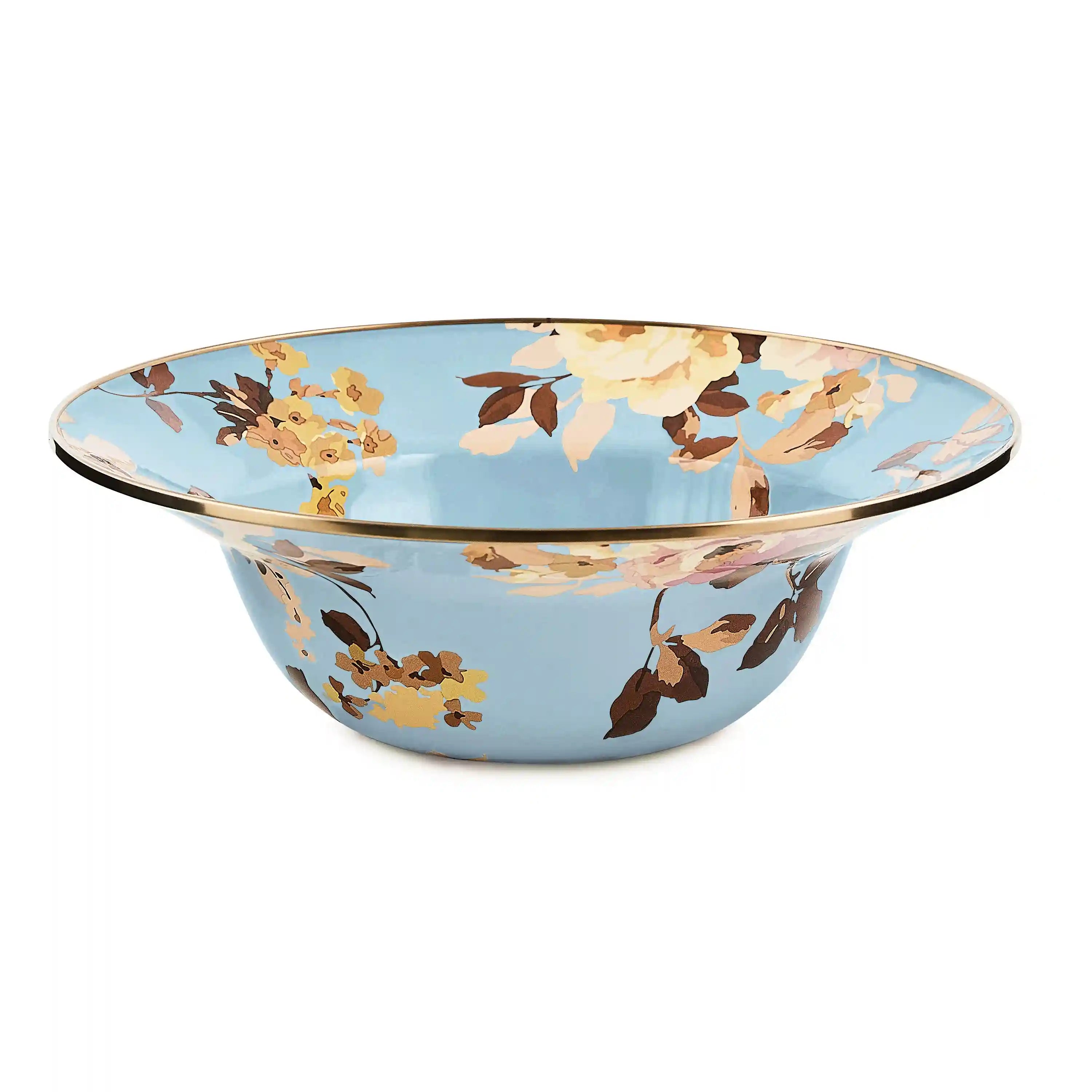 Wild Rose Brown Serving Bowl