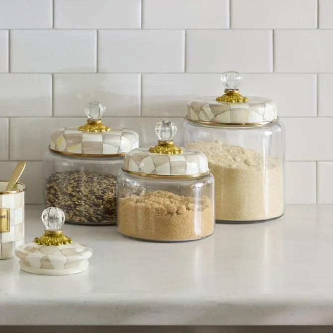 Mocha Check Medium Kitchen Canister