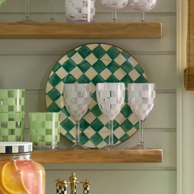 Emerald Check Charger/Plate