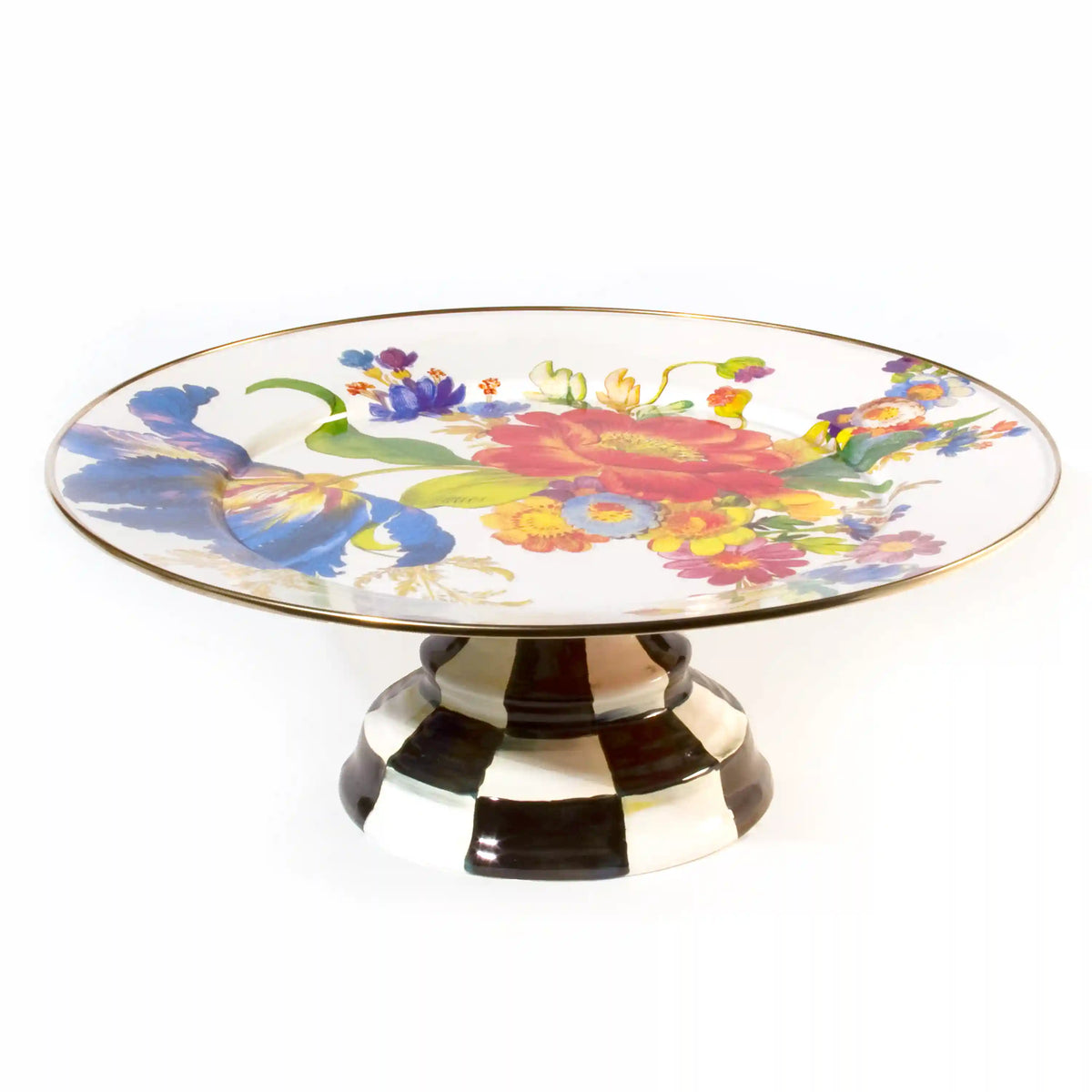 Wild Rose Brown Large Pedestal Platter