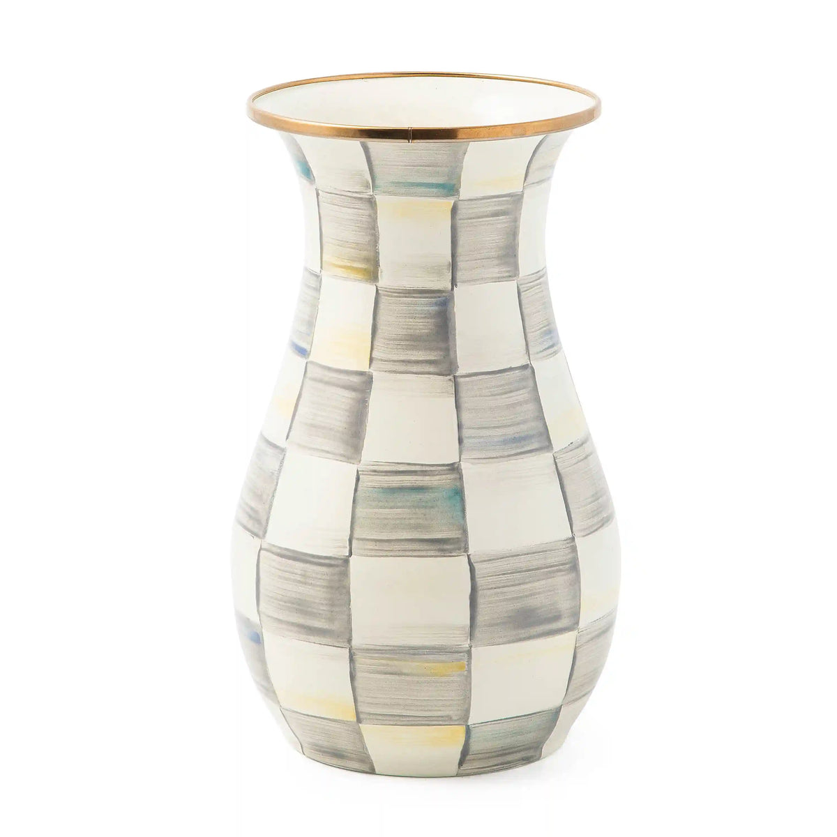 Mocha Check Tall Vase