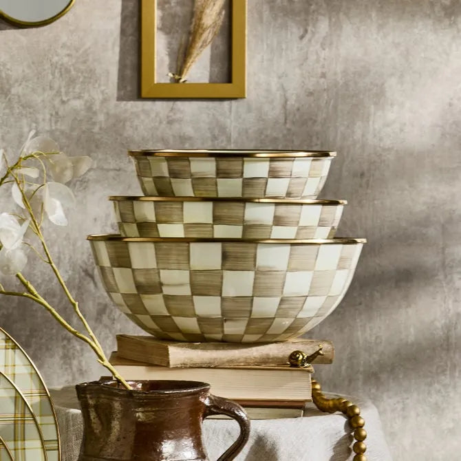 Mocha Check Extra Large Everyday Bowl