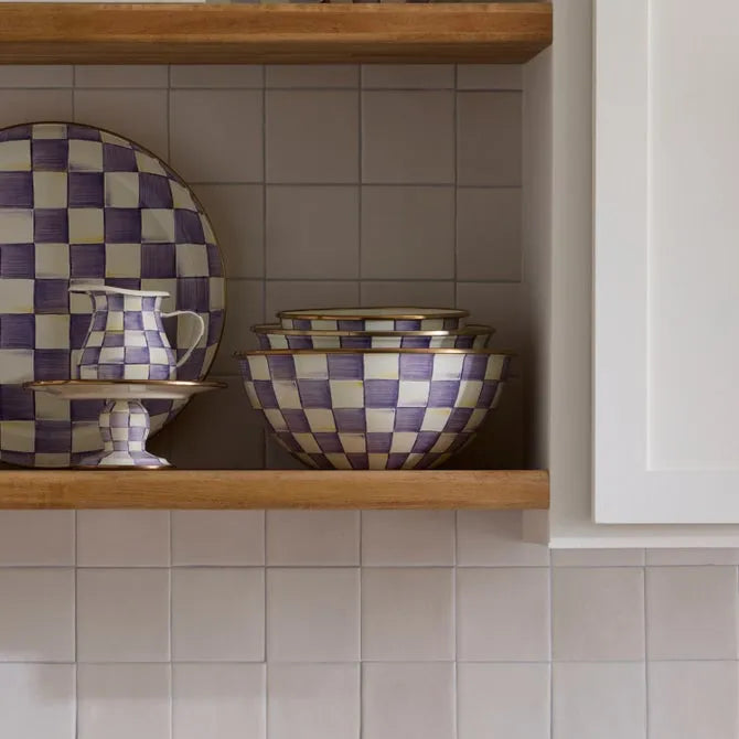 Violet Check Small Everyday Bowl