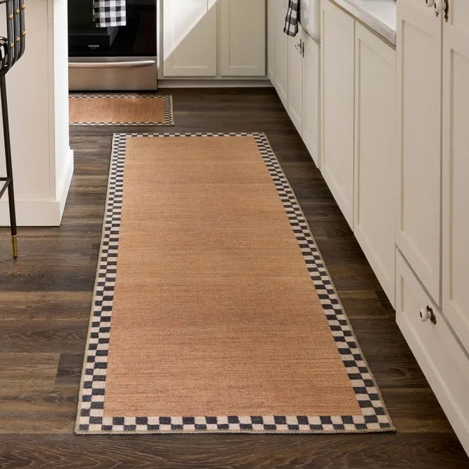 Naturals Check 2'6" x 8' Washable Runner