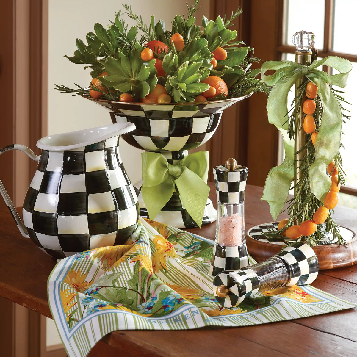 Emerald Check Pitcher