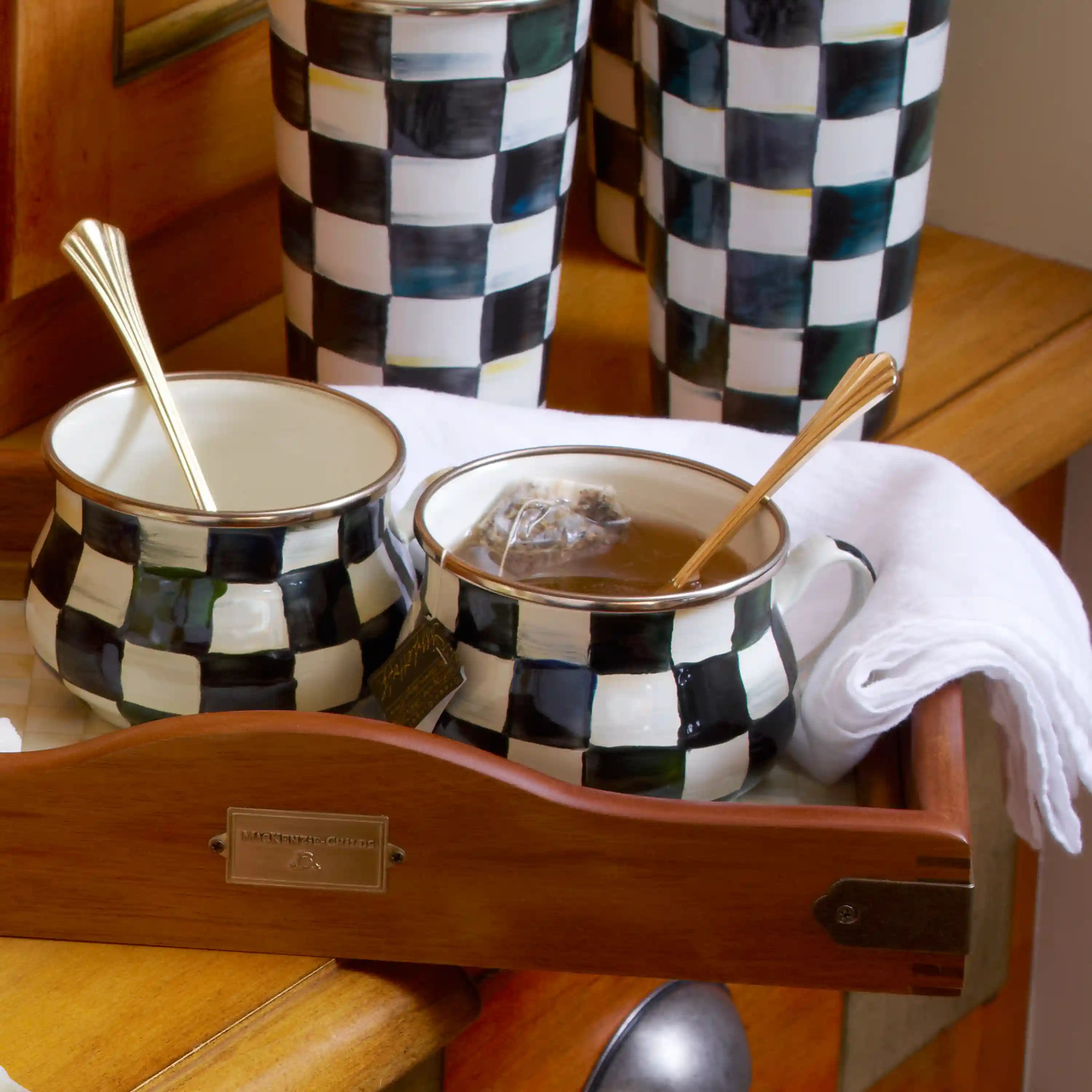 Mocha Check Teacup