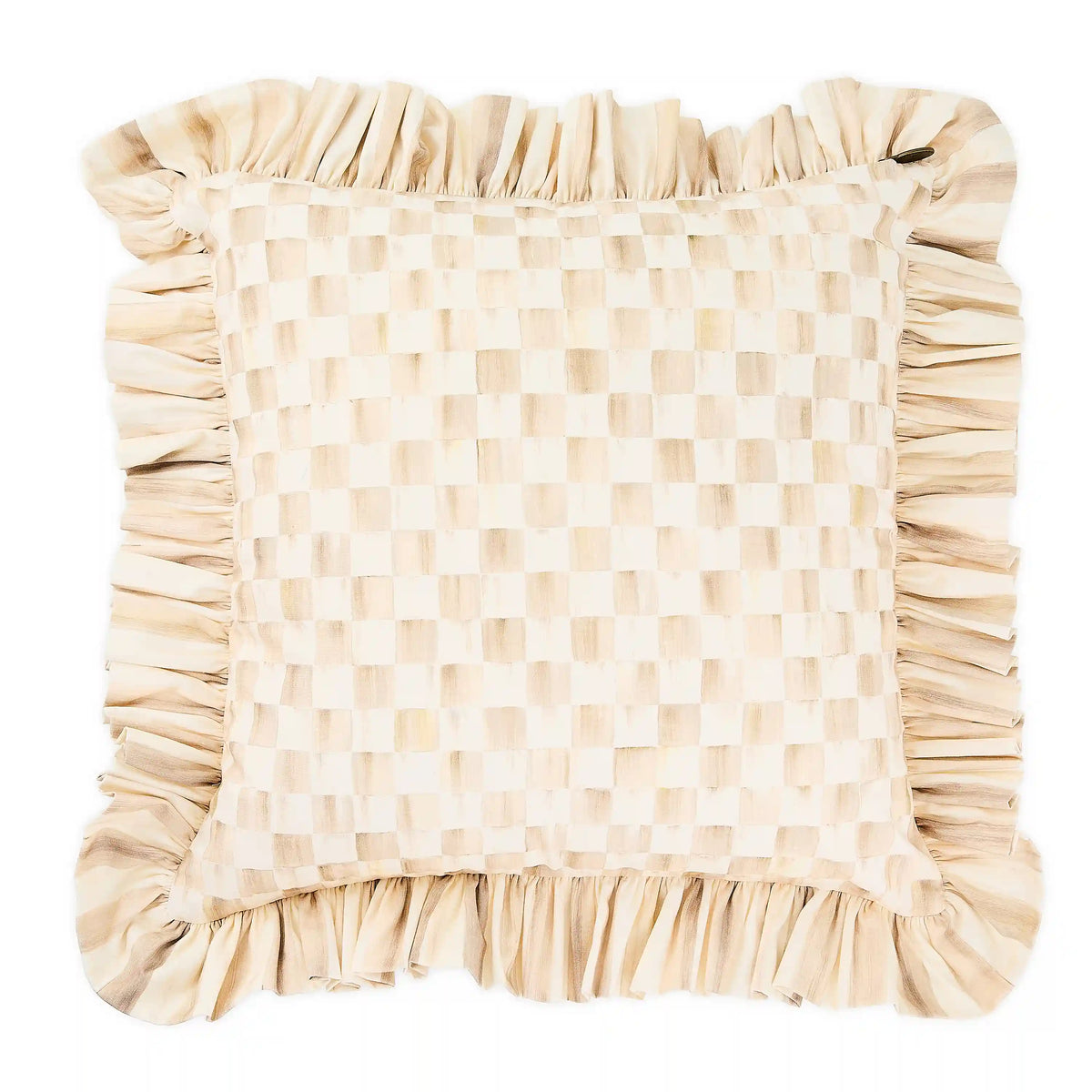 Rosy Stripe Ruffle Throw Pillow