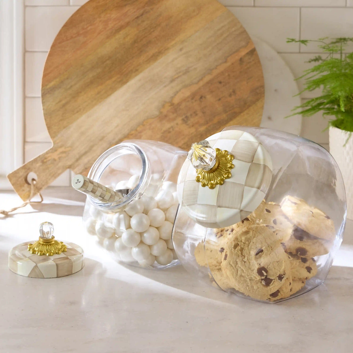 Sweets Jar with Sky Check Lid