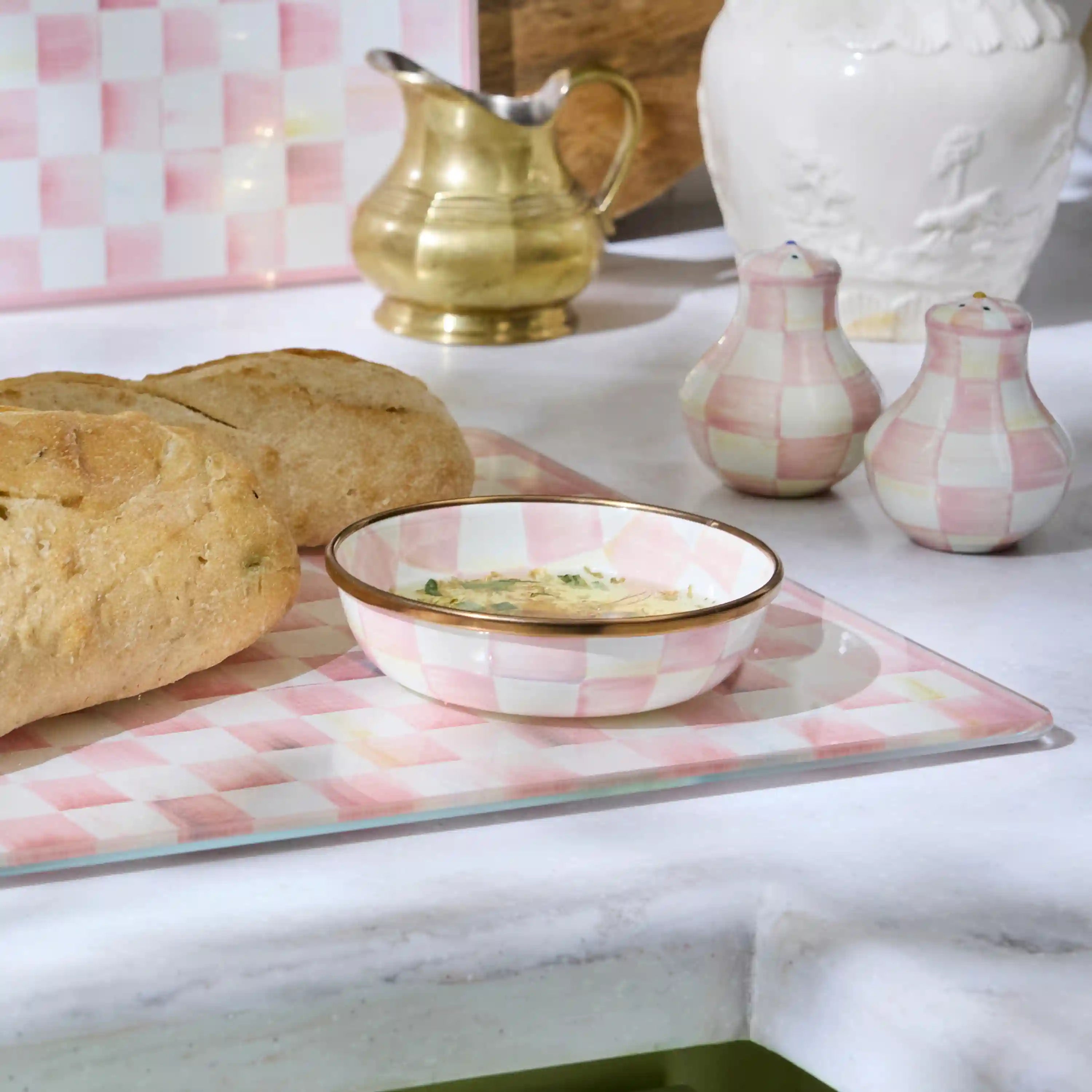 Emerald Check Relish Dish