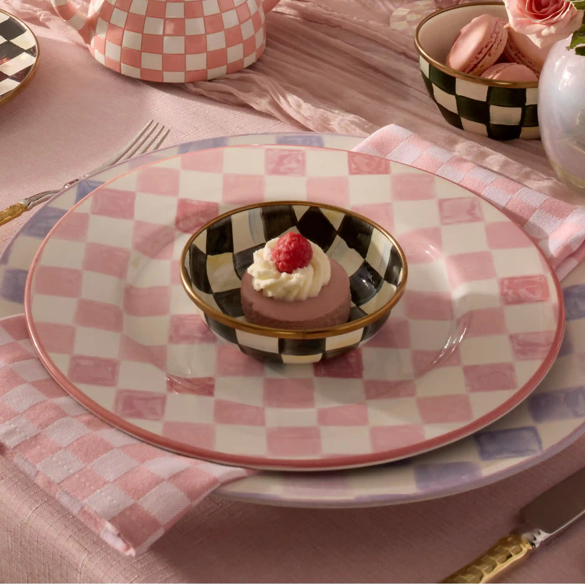 Emerald Check Relish Dish