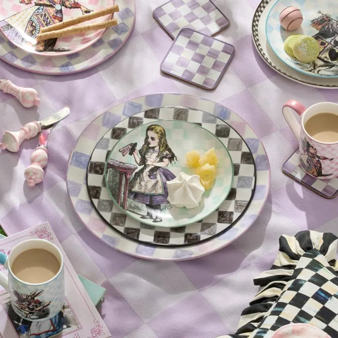 Lilac Check Round Platter