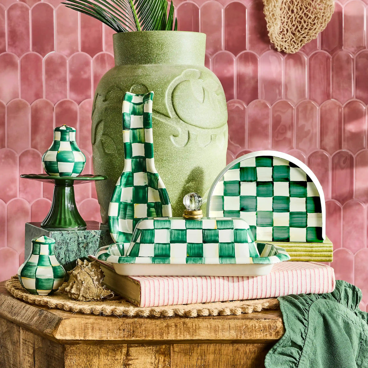 Rosy Check Napkin Holder