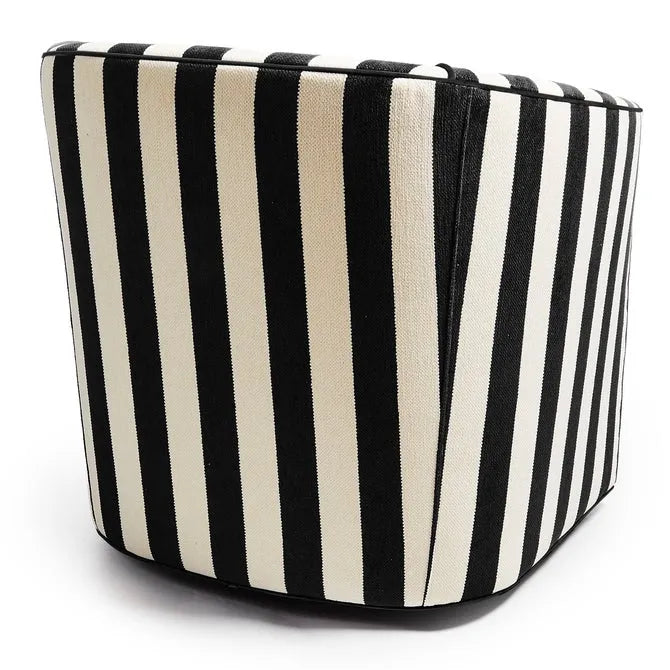 Marquee Black Stripe Chenille Swivel Chair