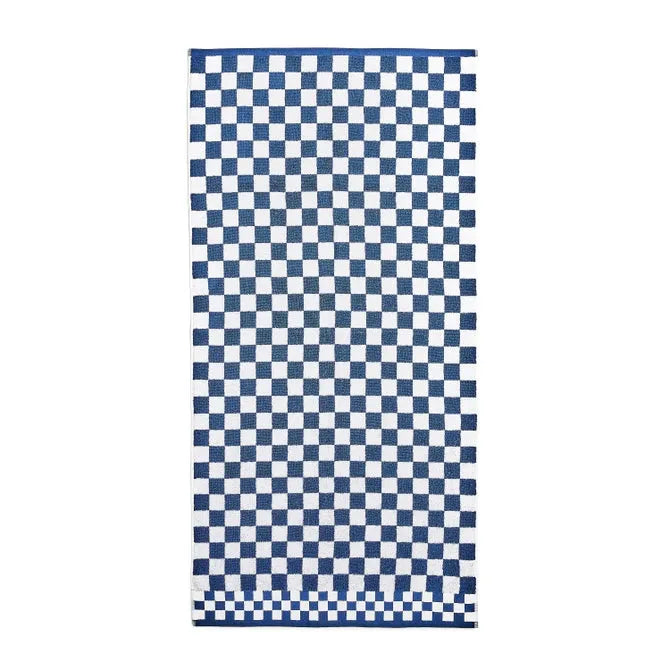 Indigo Check Bath Towel