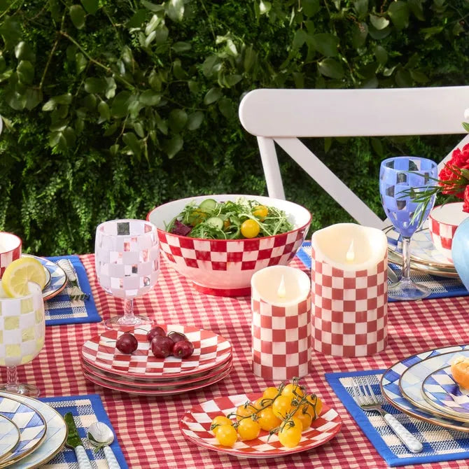 Cherry Check Serving Bowl