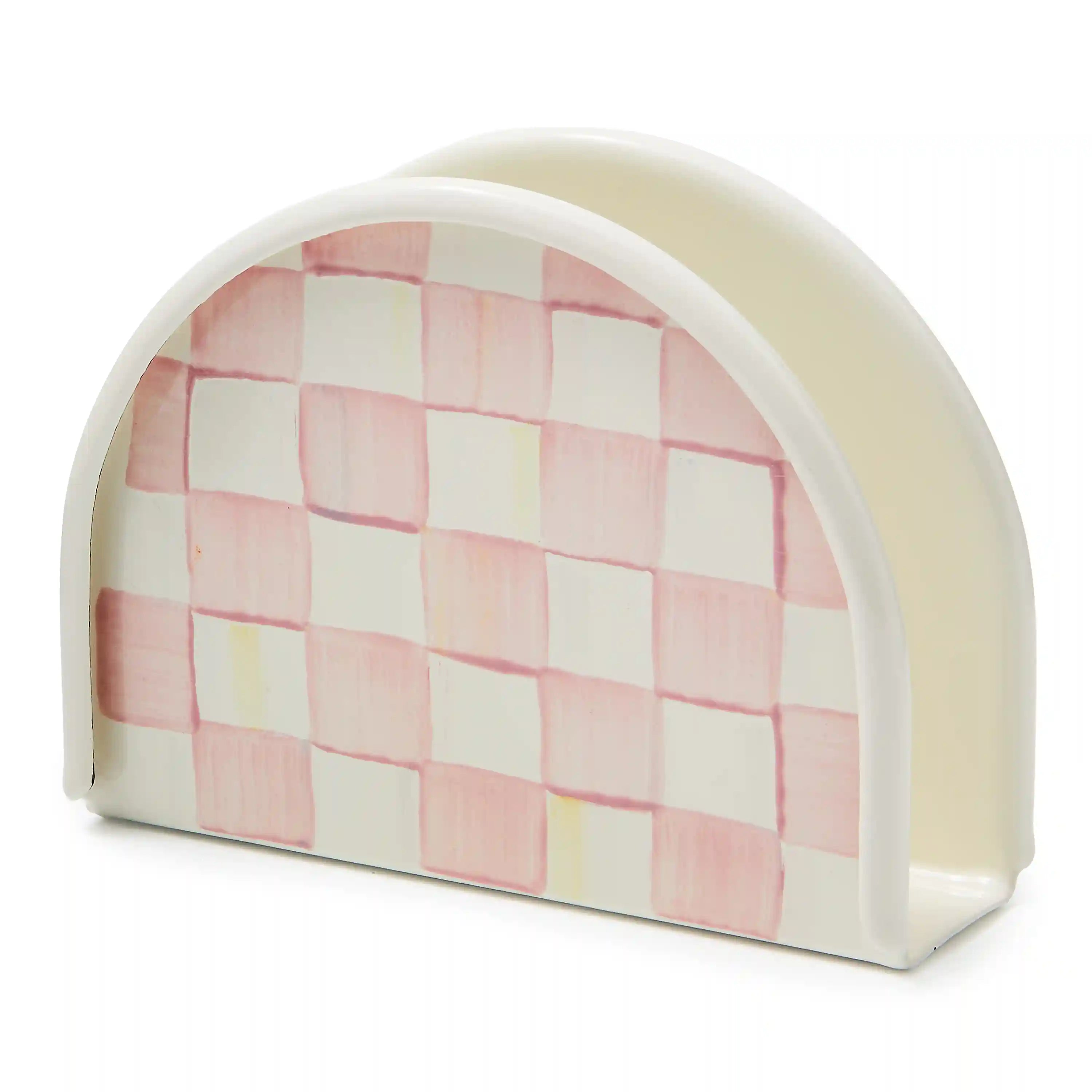 Mocha Check Napkin Holder