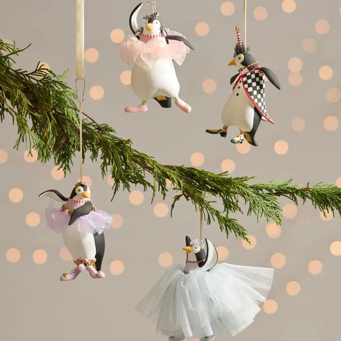 Patience Brewster Penguins En Pointe Ornaments, Set of 4
