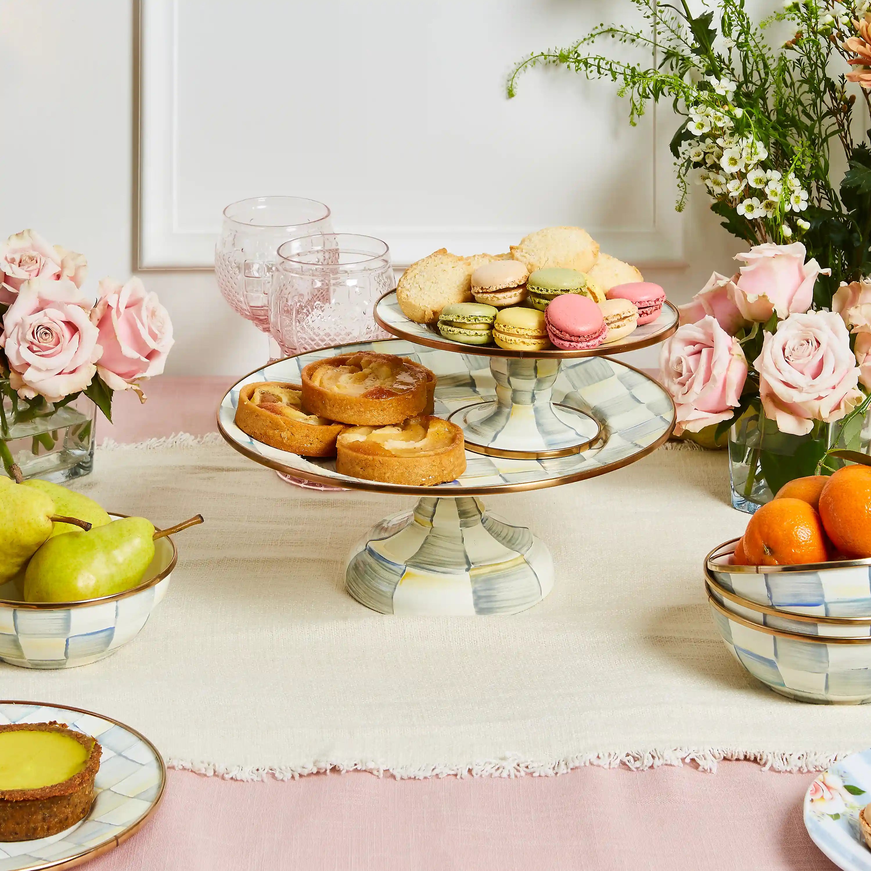 Courtly Check Mini Pedestal Platter