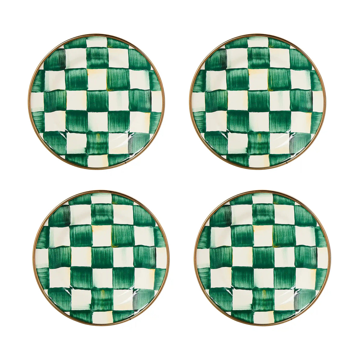 Rosy Check Appetizer Plates, Set of 4