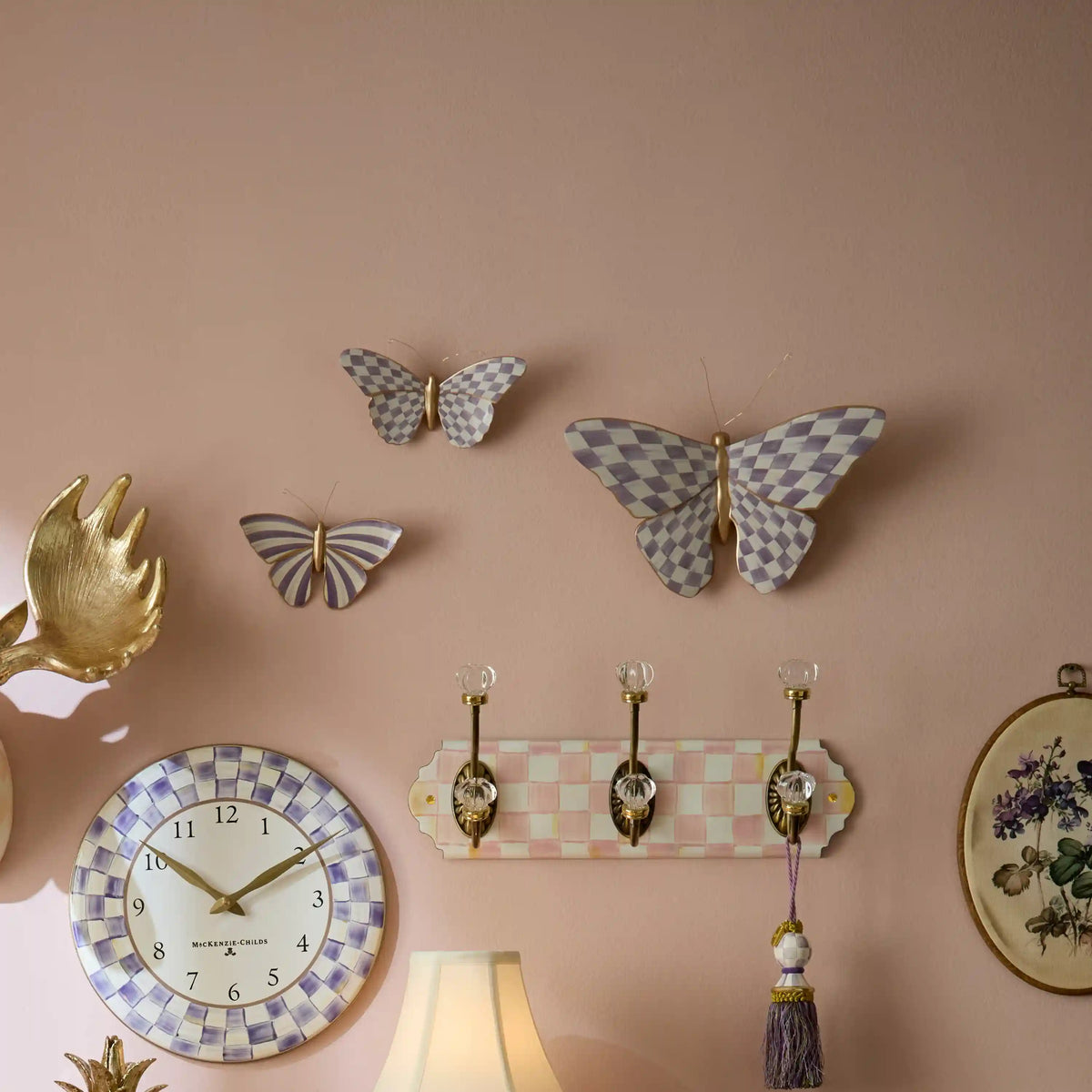 Courtly Check Butterfly Duo Wall Decor