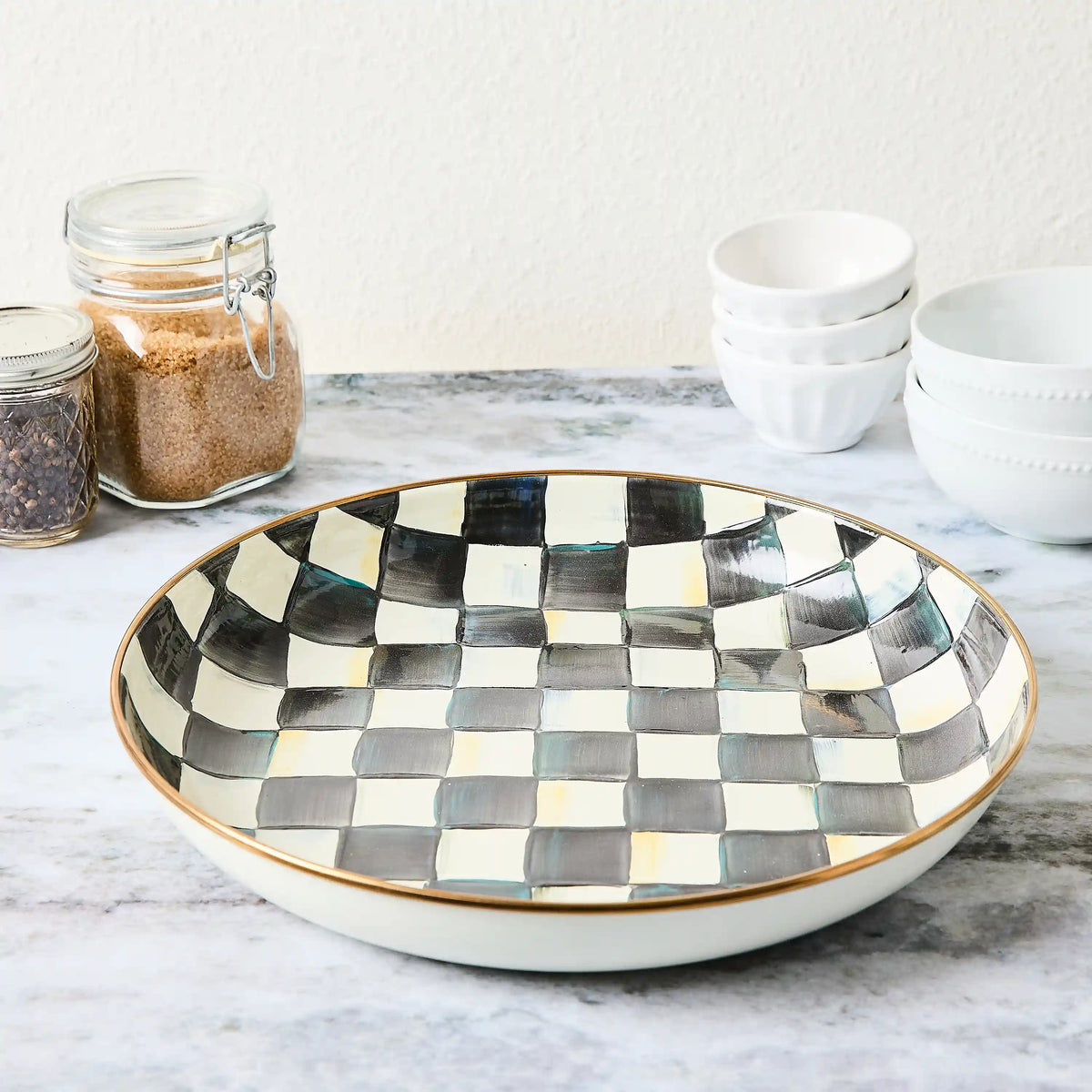 Violet Check Abundant Bowl
