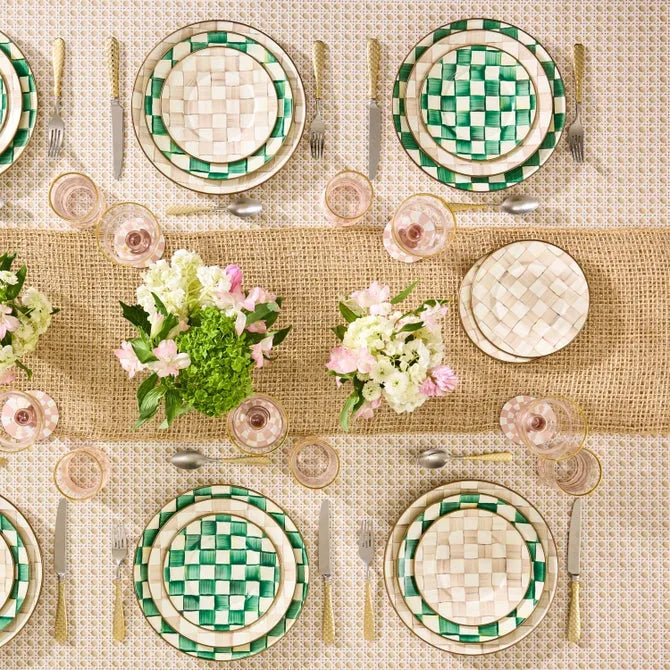 Emerald Check Charger/Plate