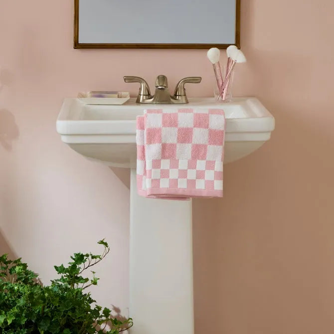 Rosy Check Hand Towel
