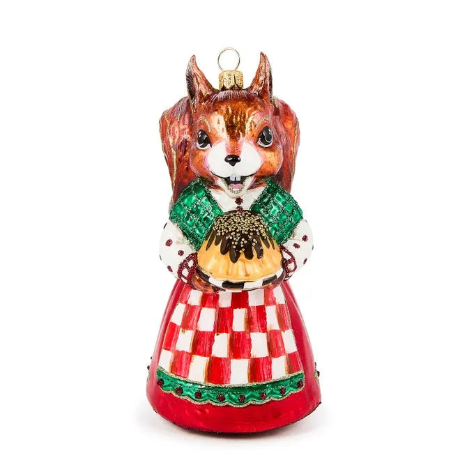 Check It out Squirrel Glass Ornament