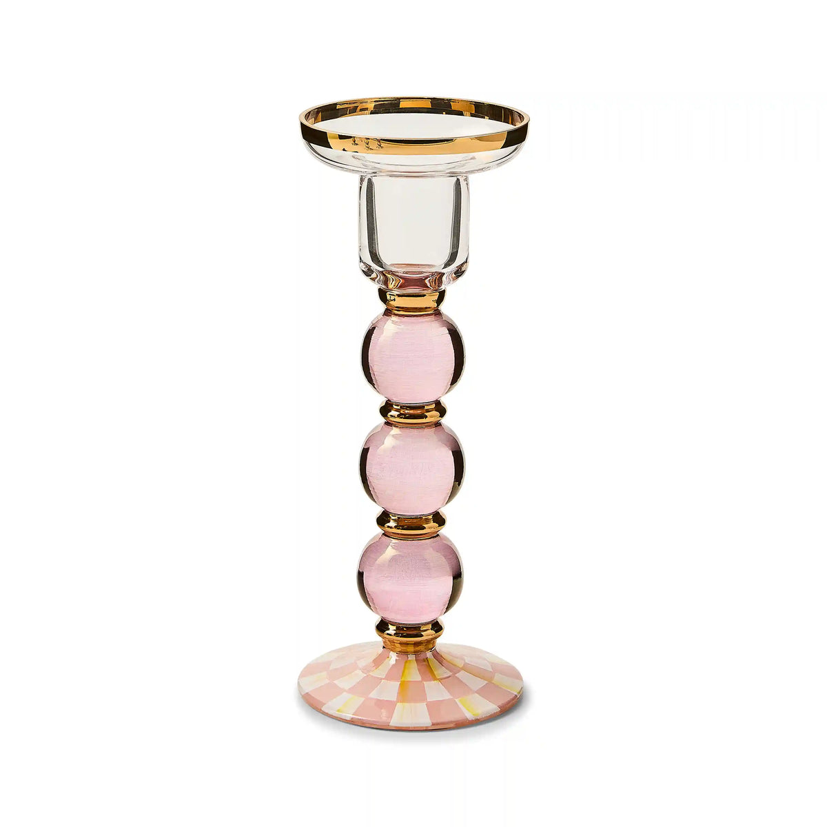 Courtly Check Small Glass Candlestick