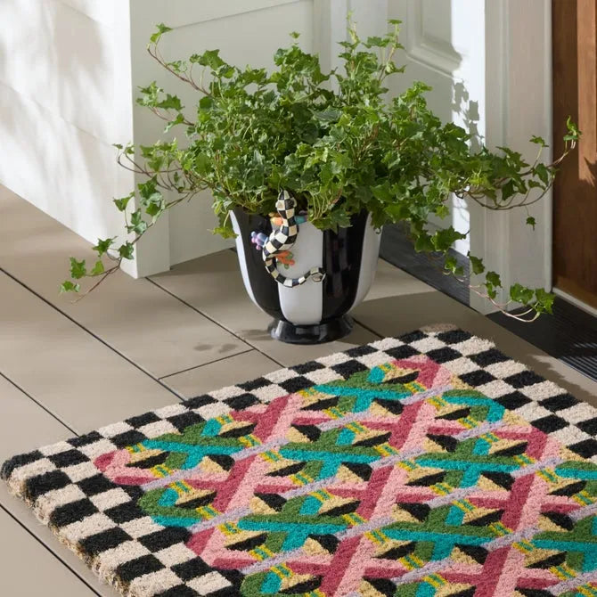 Courtly Stripe Scalloped Large Flower Pot