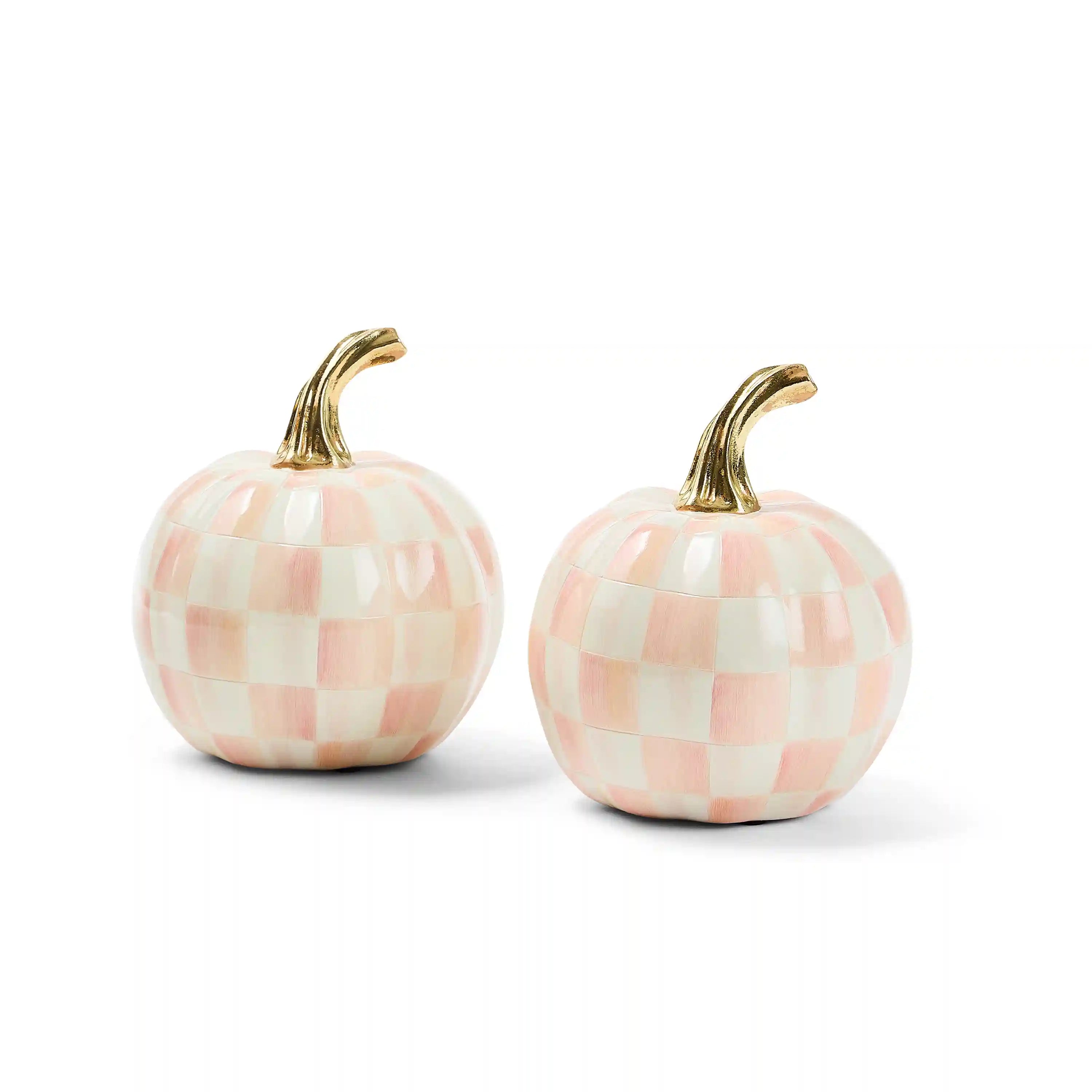 Classic Bubblegum Check Mini Pumpkin Set of 2