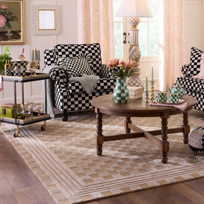 Mocha Tonal Check 8' x 10' Rug