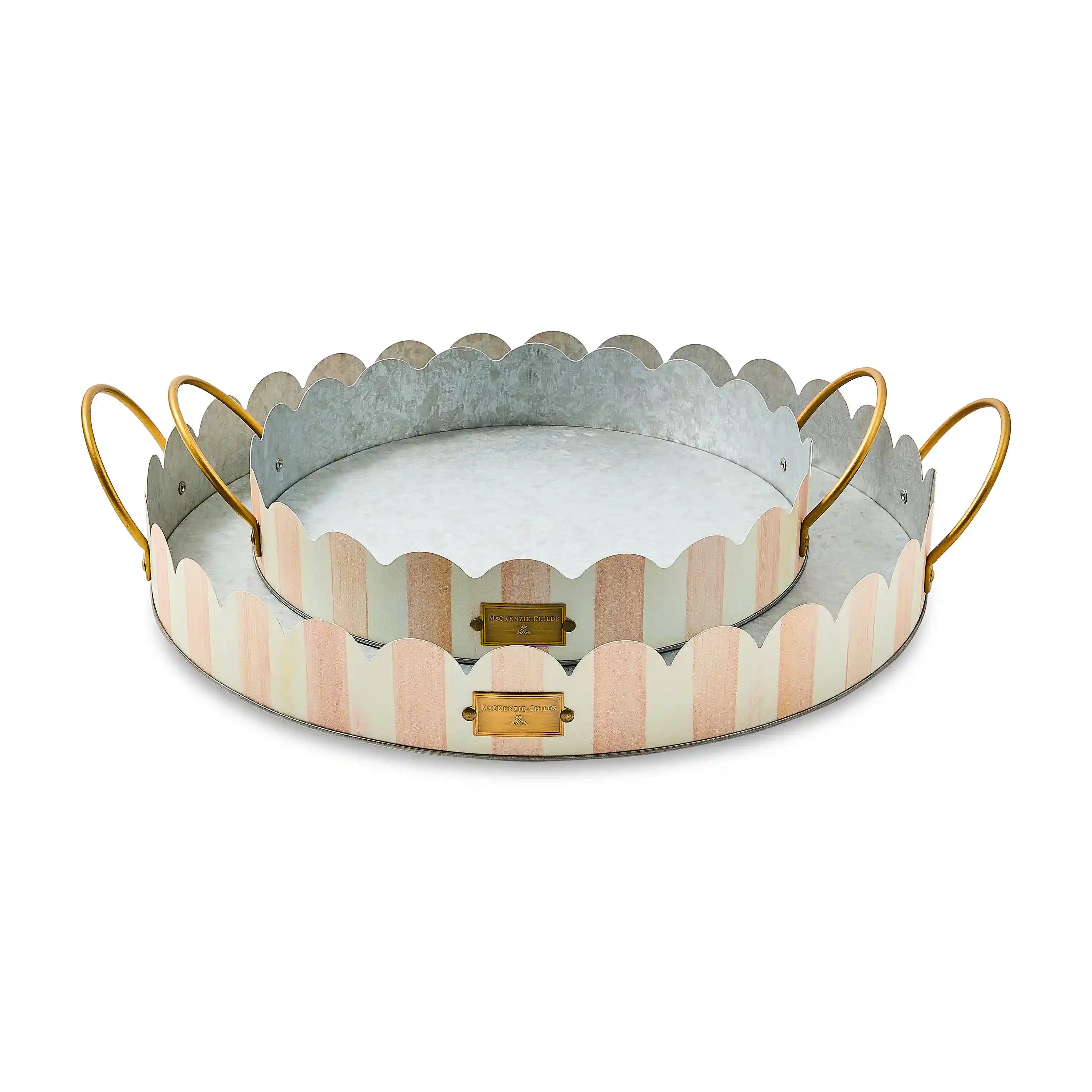 Spectator Galvanized Serving Trays, Set of 2