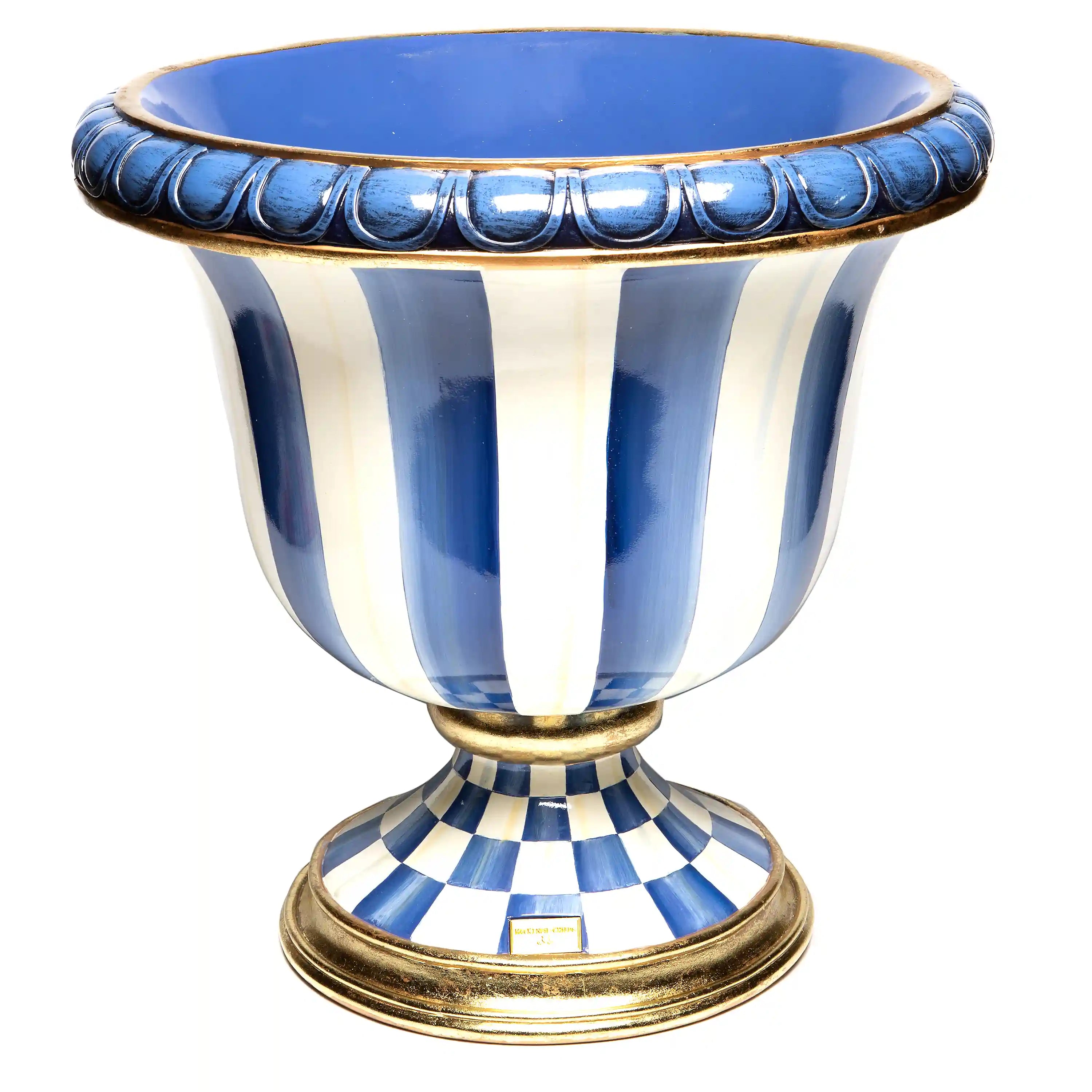 Mocha Check Pedestal Urn