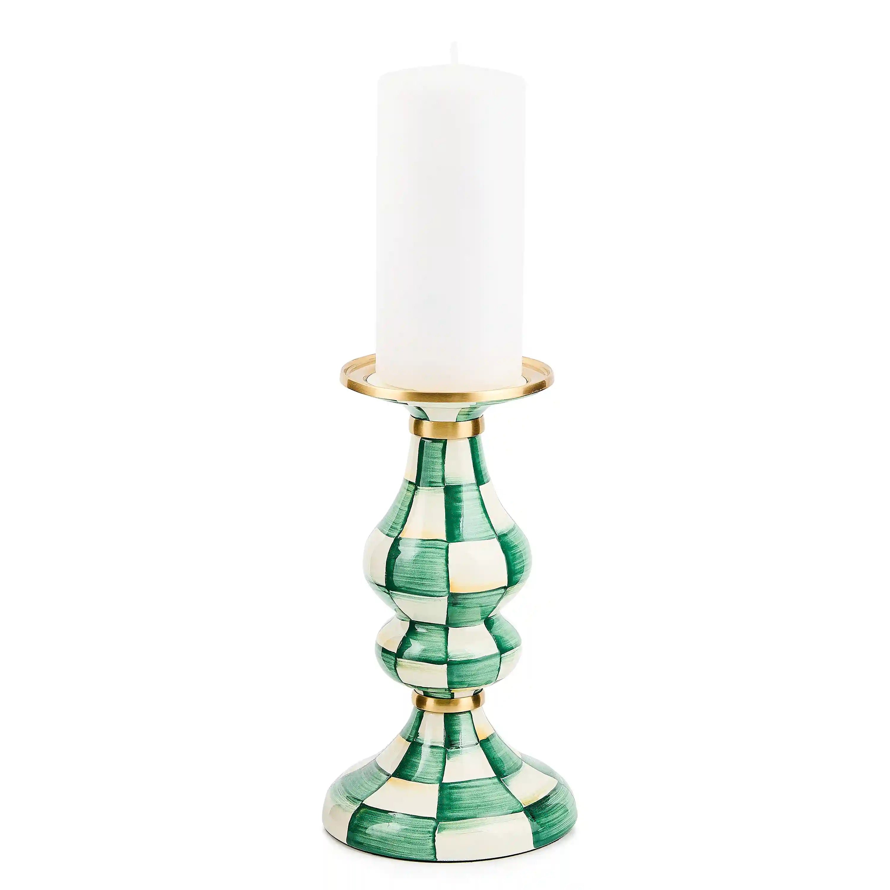 Courtly Check Large Pillar Candlestick