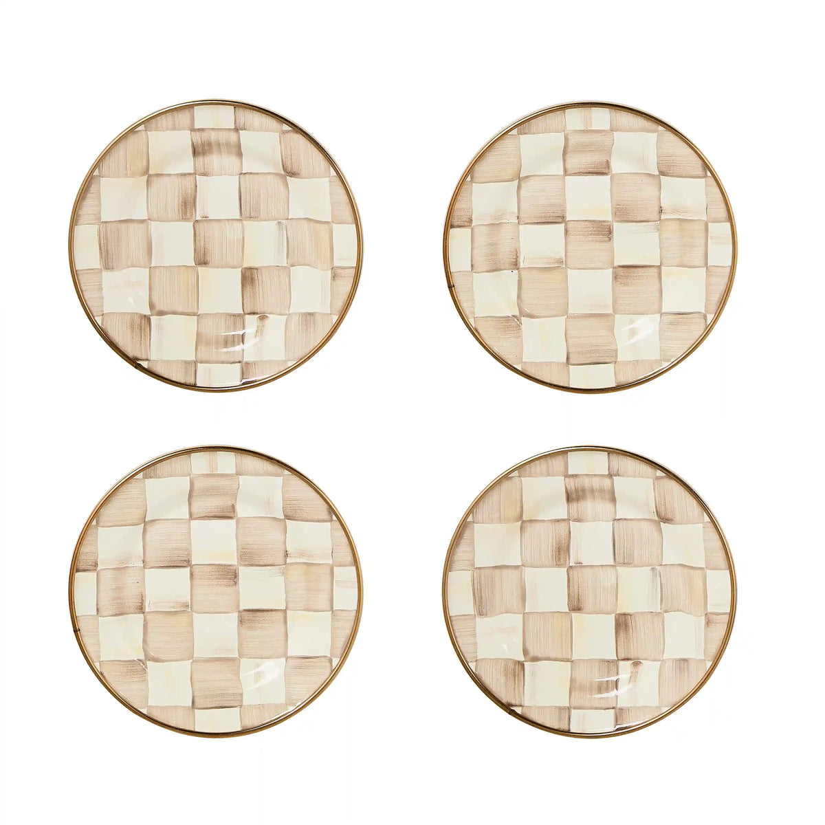 Courtly Check Appetizer Plates, Set of 4