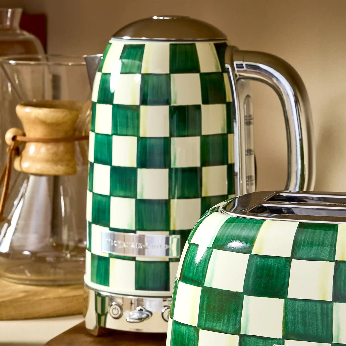 Mocha Check Electric Kettle
