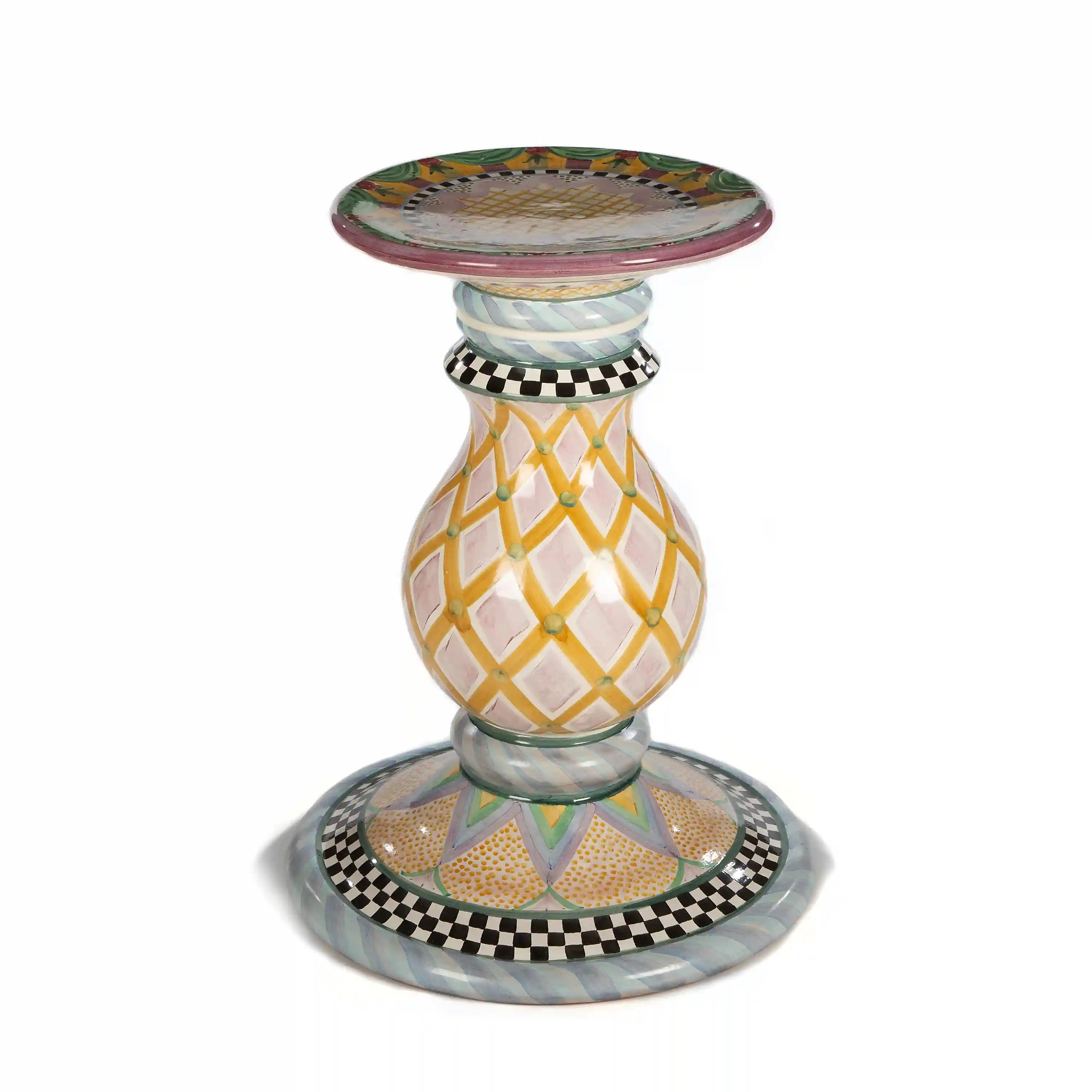 Courtly Check Ceramic Pedestal Table Base