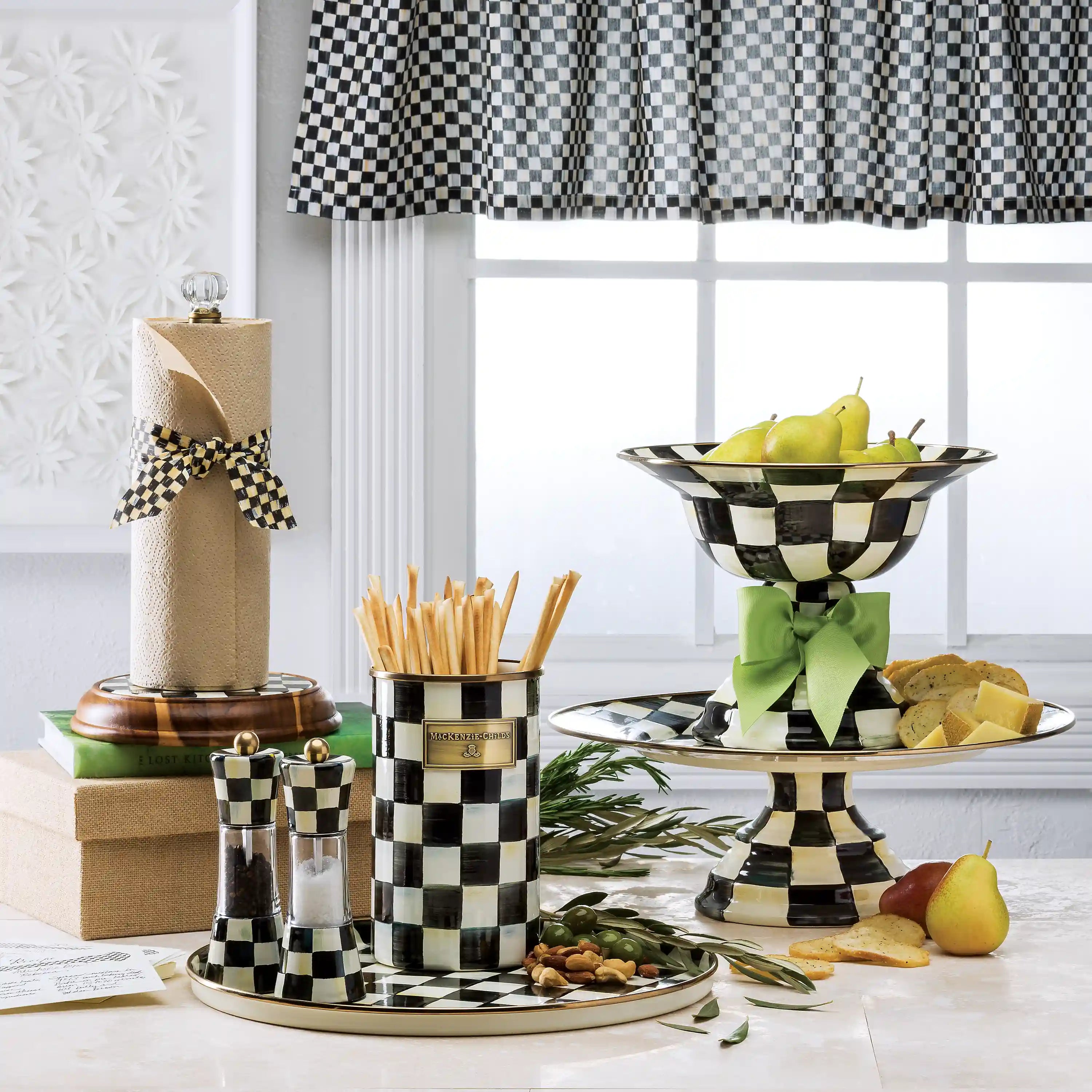 Sky Check Mini Pedestal Platter