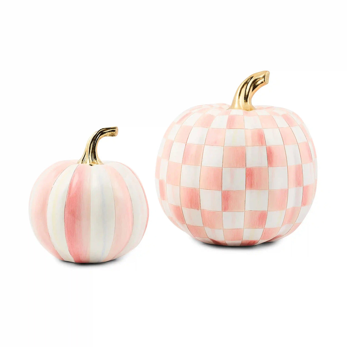 Classic Bubblegum Stripe Small & Check Medium Pumpkin Set