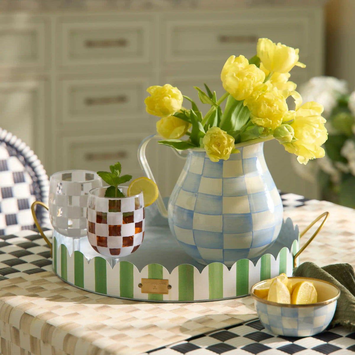 Courtly Stripe Serving Trays, Set of 2