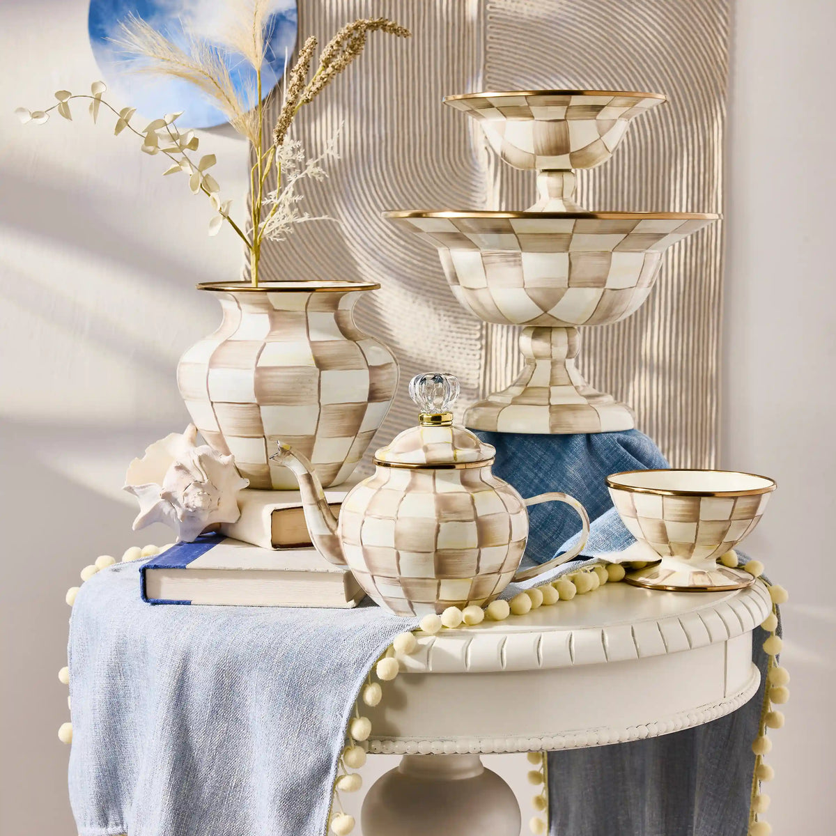 Sterling Check Large Compote